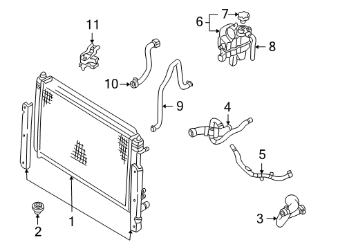 2002 Ford Escape Radiator & Components Diagram