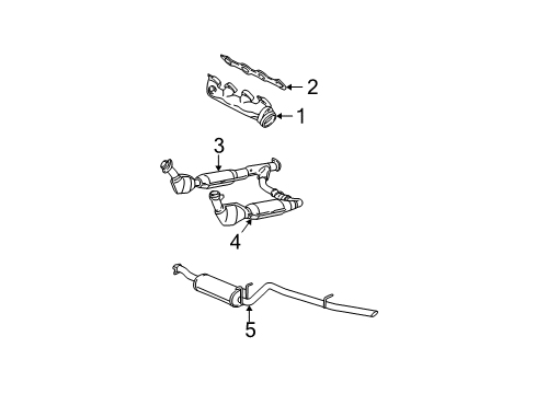 2002 Ford F-150 Catalytic Converter Assembly Diagram for 2L3Z-5E212-HB