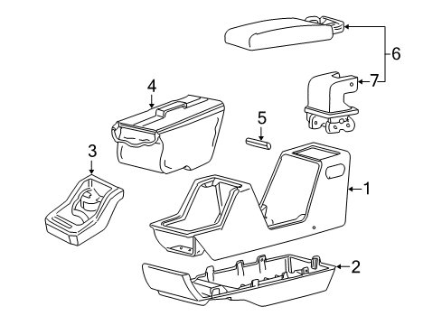 2001 Ford Explorer Sport Center Console Diagram 1 - Thumbnail