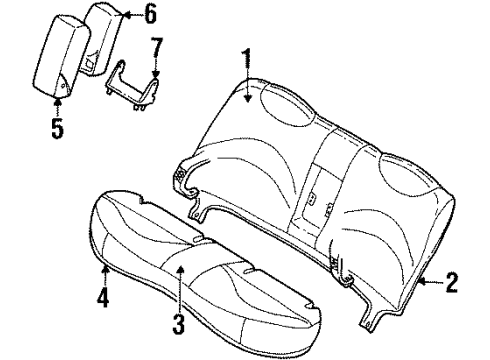 2001 Ford Crown Victoria Pad Rear Seat Cushion Diagram for F6AZ54600A88AA