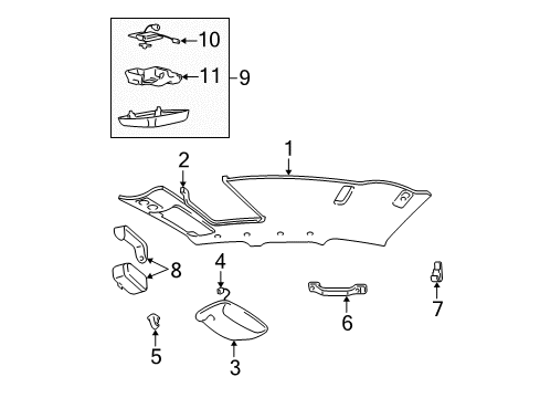 2003 Lincoln Town Car Plate - Mounting Diagram for YW1Z-5404082-AAA