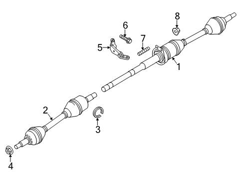 2017 Ford Special Service Police Sedan Drive Axles - Front Diagram