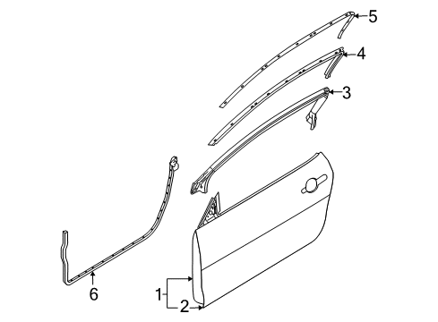 2012 Ford Mustang Seal - Door Front And Rear Diagram for 7R3Z-63025A71-A