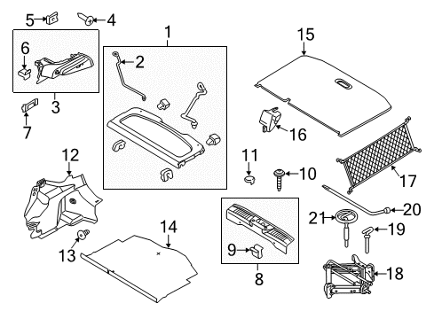 2016 Ford Fiesta Trim Assembly - Back Panel Diagram for D2BZ-5840374-AB