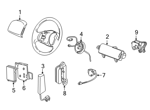 2002 Lincoln Blackwood Air Bag Components Diagram