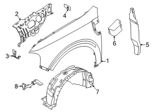 2023 Ford Maverick Fender & Components Diagram