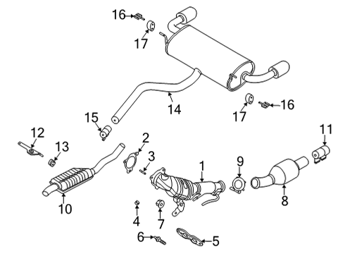 2023 Lincoln Corsair Exhaust Components Diagram