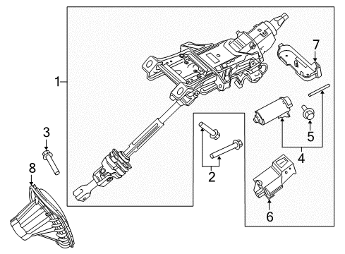 2024 Ford Edge Steering Column Assembly Diagram 2 - Thumbnail