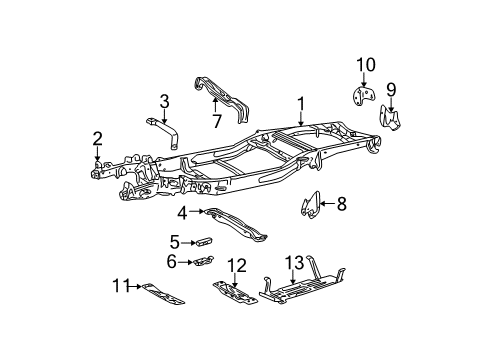 1998 Ford F-150 Frame & Components Diagram 1 - Thumbnail