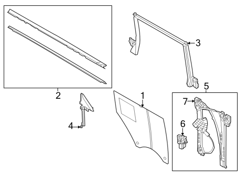 2021 Ford Bronco REGULATOR - WINDOW - LESS MOTO Diagram for M2DZ-7827009-A