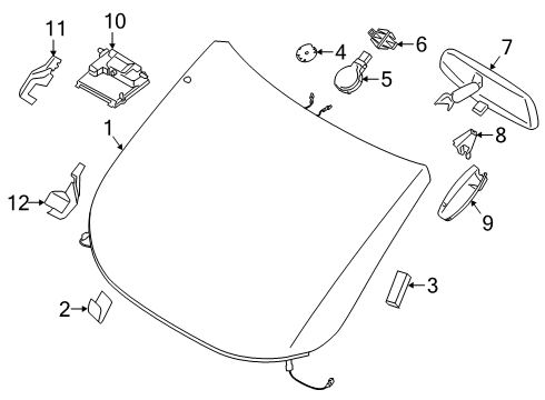 2019 Ford Transit Connect GLASS - WINDSCREEN Diagram for KT1Z-5403100-G