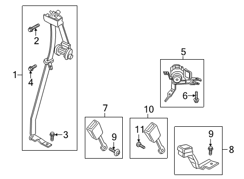 2022 Ford Expedition Third Row Seat Belts Diagram 1 - Thumbnail