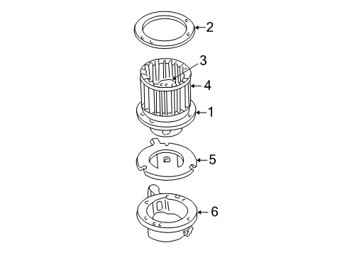 2006 Ford Escape Motor - Cooling Blower Diagram for 5L8Z-19805-AA