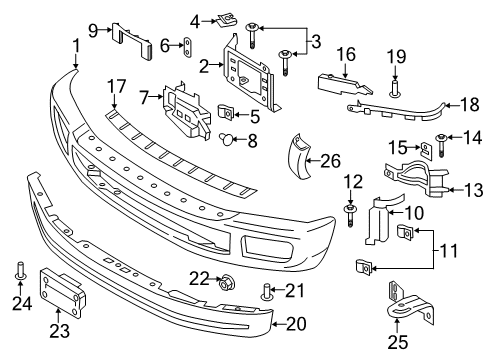 2018 Ford F-350 Super Duty Bumper Assembly - Front Diagram for HC3Z-17757-F