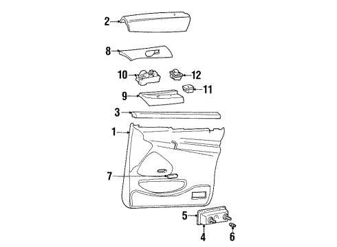 1999 Ford Windstar Lever Assembly - Mirror Control Diagram for F78Z-17B676-AA