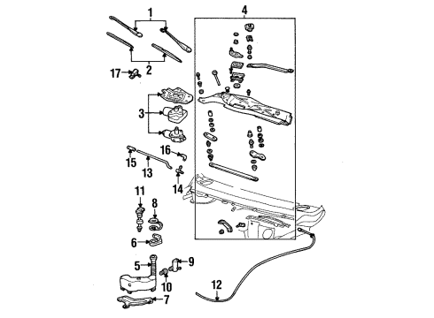 1994 Lincoln Mark VIII Wiper & Washer Components Diagram