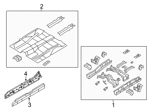 2014 Lincoln MKX Pan Assembly - Floor - Front Diagram for BT4Z-7811141-A