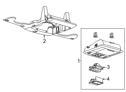 2012 Ford Explorer Console Assembly - Overhead Diagram for BB5Z-78519A70-AA