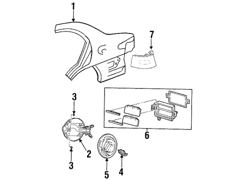 2002 Ford Escort Quarter Panel & Components Diagram 2 - Thumbnail