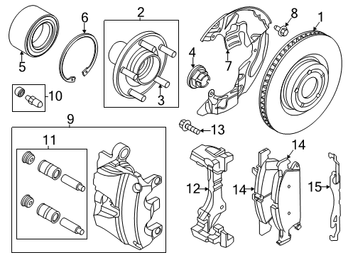 2020 Lincoln Corsair Brake Components, Brakes Diagram 1 - Thumbnail