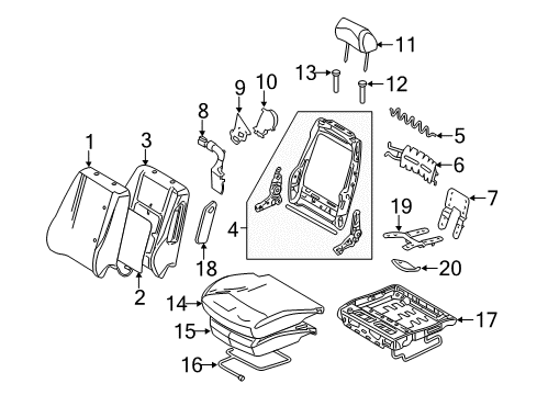 2012 Lincoln MKZ Seat Cushion Cover Assembly Diagram for CH6Z-5462900-BB