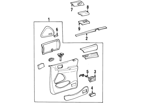 1998 Ford Windstar Panel Assembly Door Trim Diagram for F78Z1623942GAA