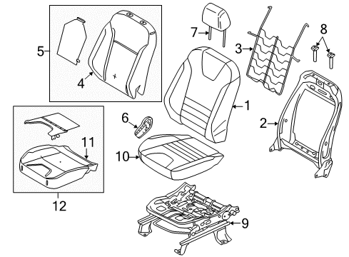 2013 Ford Escape Seat Back Cover Assembly Diagram for CJ5Z-7864416-AB