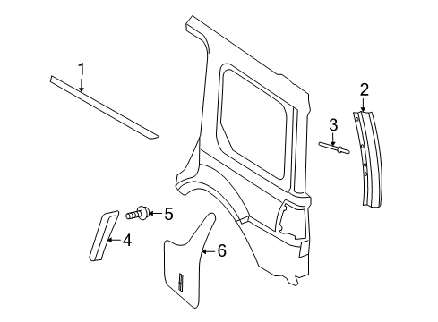 2007 Lincoln Navigator Exterior Trim - Quarter Panel Diagram