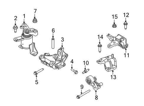 2013 Ford Fiesta Engine & Trans Mounting Diagram 2 - Thumbnail