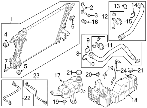 2024 Ford F-350 Super Duty Radiator & Components Diagram 4 - Thumbnail