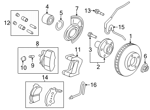 2012 Ford Escape Brake Components, Brakes Diagram 2 - Thumbnail