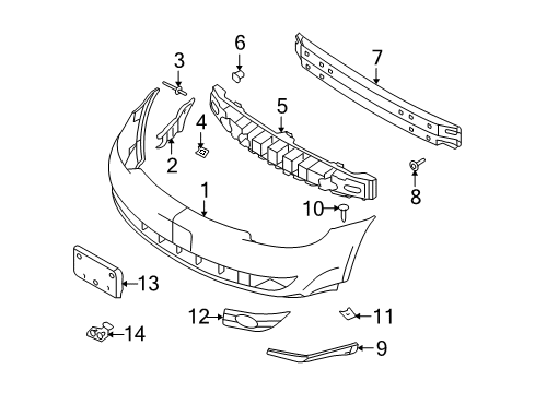 2008 Ford Taurus Bumper Assembly - Front Diagram for 8G1Z-17757-A