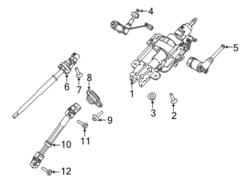 2022 Ford F-150 Steering Column & Wheel, Steering Gear & Linkage Diagram 5 - Thumbnail