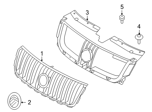 2009 Mercury Sable Grille & Components Diagram