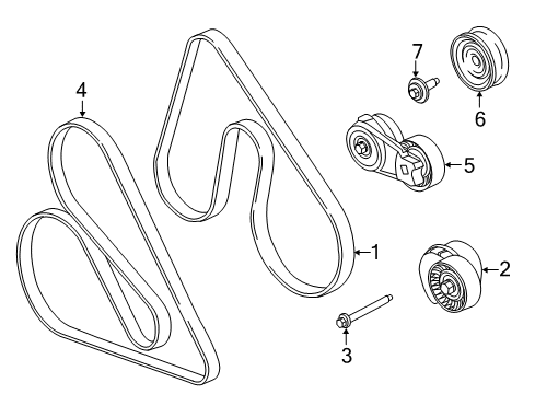 2012 Ford F-150 Pulley Assembly - Tension Diagram for BL3Z-6A228-A