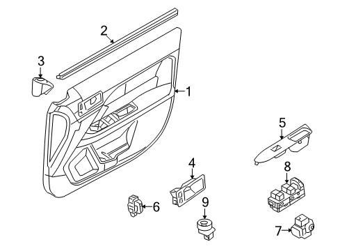 2008 Ford Fusion Interior Trim - Front Door Diagram