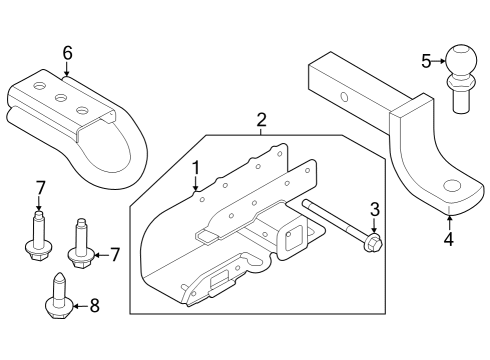 2021 Ford Bronco KIT - TRAILER HITCH BAR Diagram for MB3Z-19D520-K