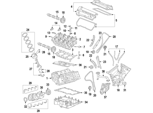 2010 Ford Fusion Piston And Pin Assembly Diagram for 3W4Z-6108-A