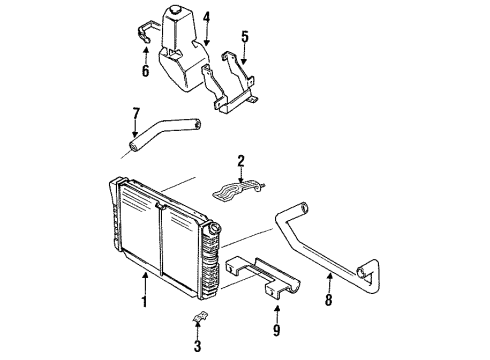 1987 Ford Mustang Tank Assembly - Radiator Diagram for F2ZZ-8A080-A