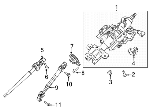 2022 Ford F-150 Steering Column & Wheel, Steering Gear & Linkage Diagram 4 - Thumbnail