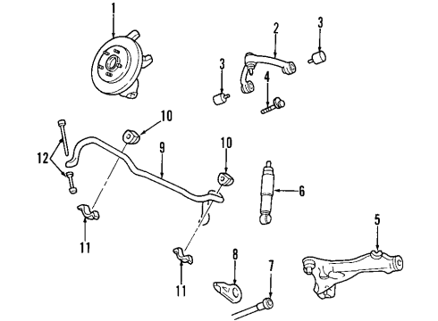 2000 Lincoln Navigator Front Suspension, Control Arm Diagram 4 - Thumbnail