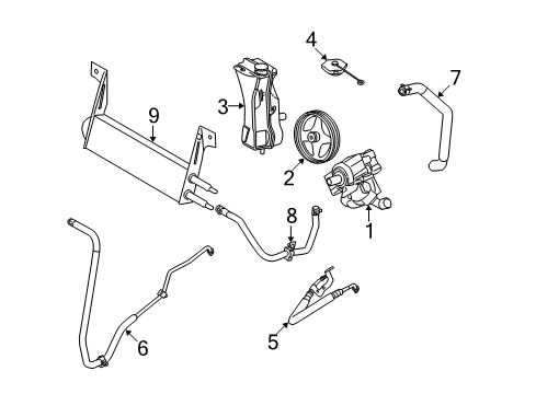 2008 Ford F-250 Super Duty P/S Pump & Hoses, Steering Gear & Linkage Diagram 4 - Thumbnail