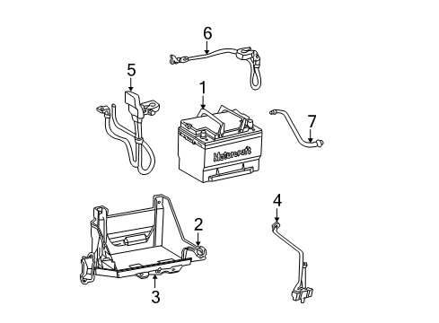 2000 Lincoln LS Cable Assembly Diagram for XW4Z-14301-AA