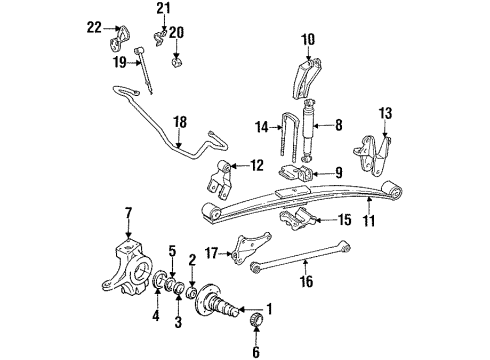 1993 Ford F-350 Bar Assembly-Front Tck Diagram for E5TZ-3B239-A