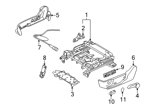 2012 Ford Fusion Track Assembly - Seat Diagram for AE5Z-5461711-A