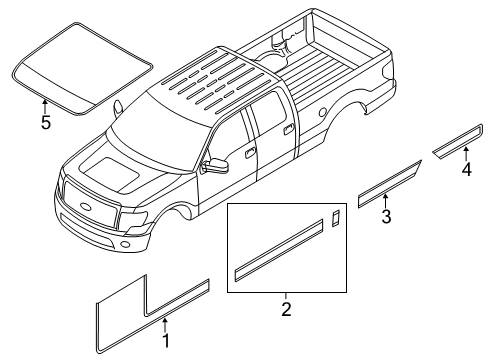 2012 Ford F-150 Decal - Stripe Diagram for CL3Z-99290D12-BA