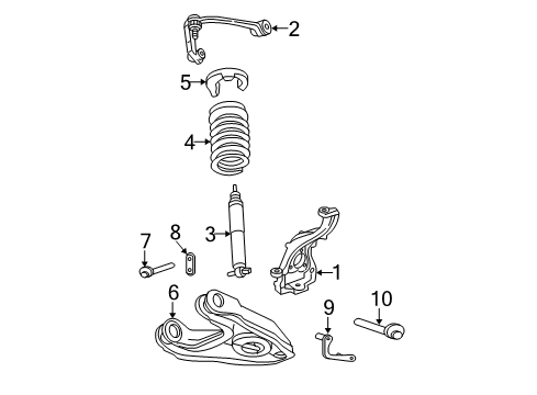 2006 Lincoln Navigator Front Suspension, Control Arm Diagram 2 - Thumbnail