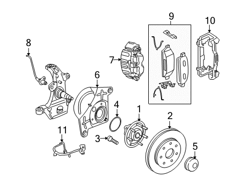 2007 Lincoln Mark LT Brake Components Diagram