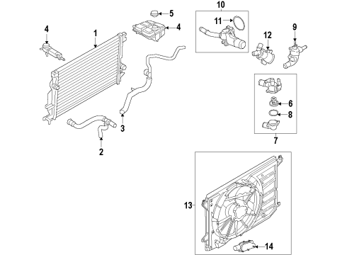 2020 Lincoln MKZ Cooling System, Radiator, Water Pump, Cooling Fan Diagram 5 - Thumbnail