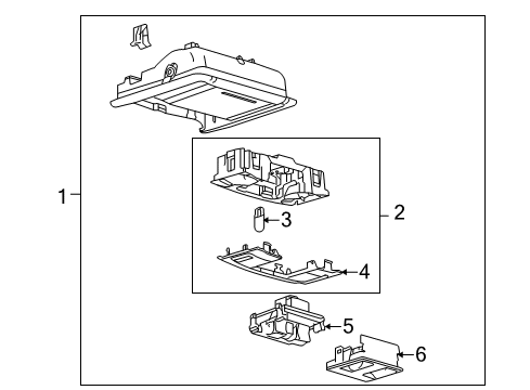 2018 Ford Taurus Console Assembly - Overhead Diagram for AG1Z-54519A70-CB